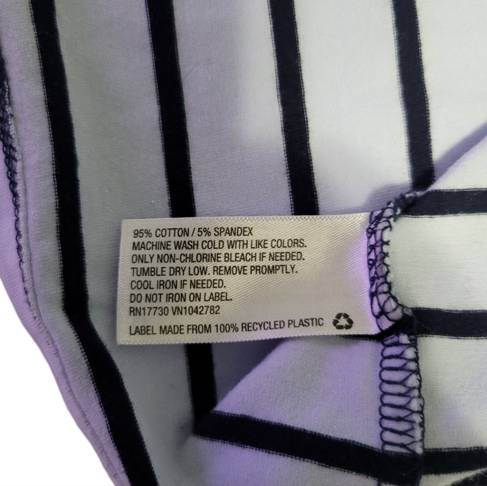 Merona Women's Size Medium 3/4 Sleeve  Striped  Top/Shirt  Blue & Gray - Picture 6 of 6